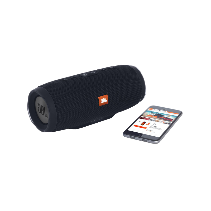 JBL Charge 3 Stealth Edition - Black - Full-featured waterproof portable speaker with high-capacity battery to charge your devices - Detailshot 1 image number null