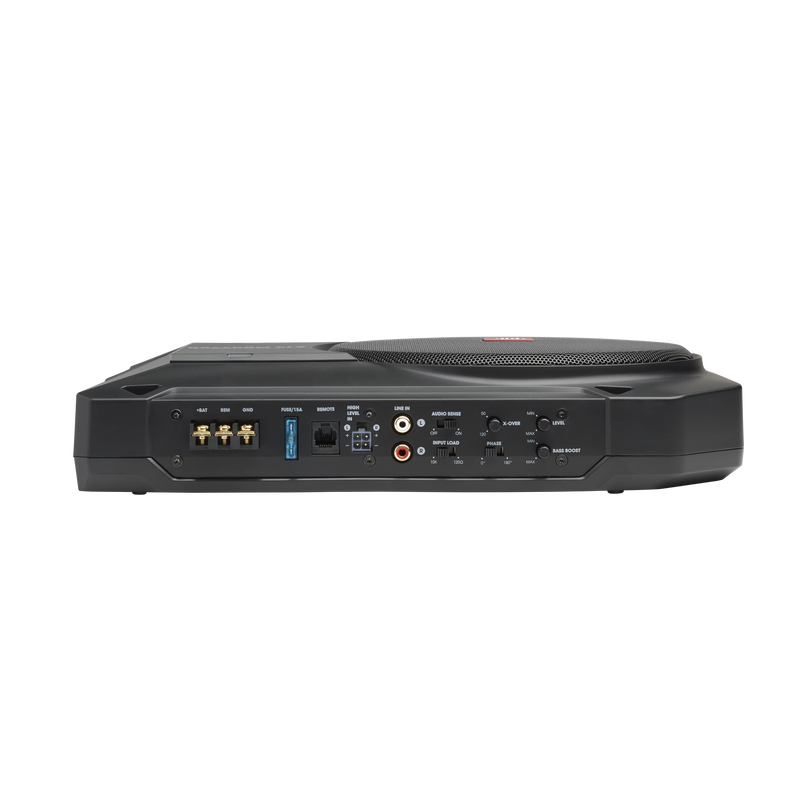 BassPro SL2 - Black - Add high-performance bass with a low-profile woofer enclosure - Self-Powered, 8" (200mm) low-profile under seat subwoofer system - Front image number null