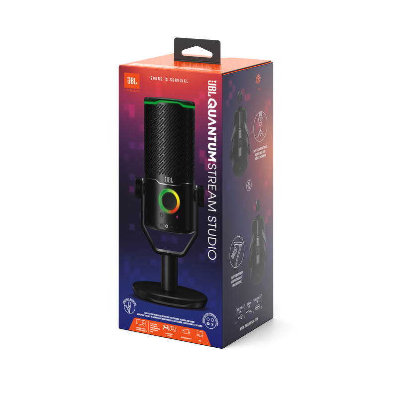 JBL Quantum Stream Studio - Chrome - Quad pattern premium USB microphone for streaming, recording and gaming - Detailshot 15 image number null