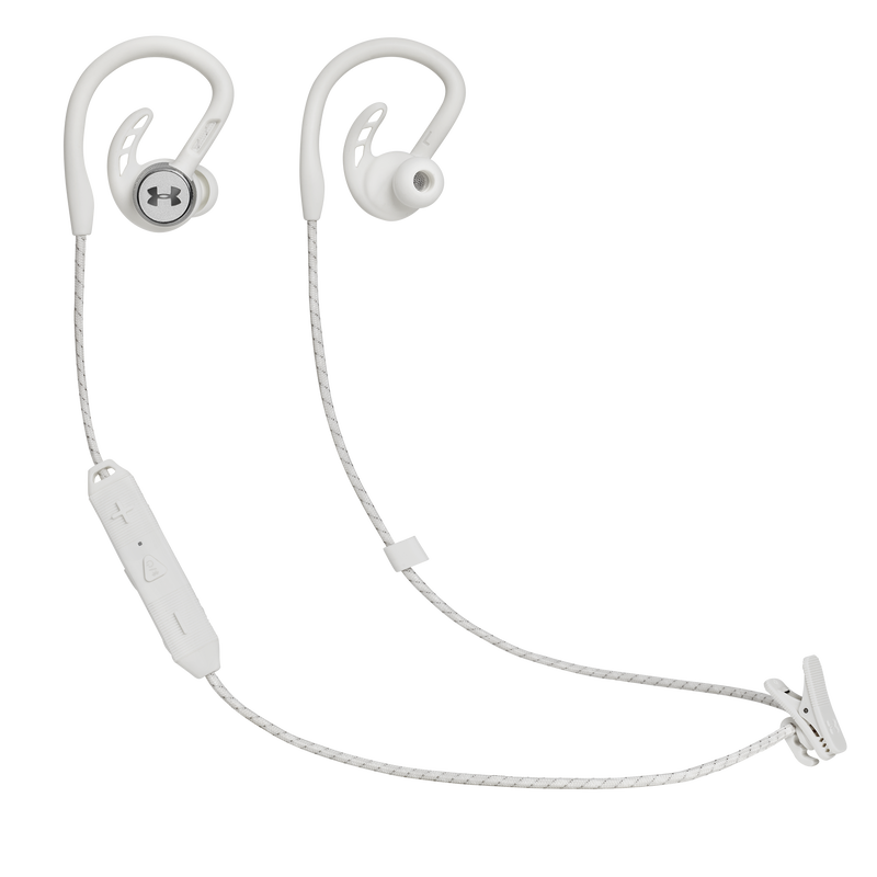 UA Sport Wireless PIVOT - White - Secure-fitting wireless sport earphones with JBL technology and sound - Hero image number null
