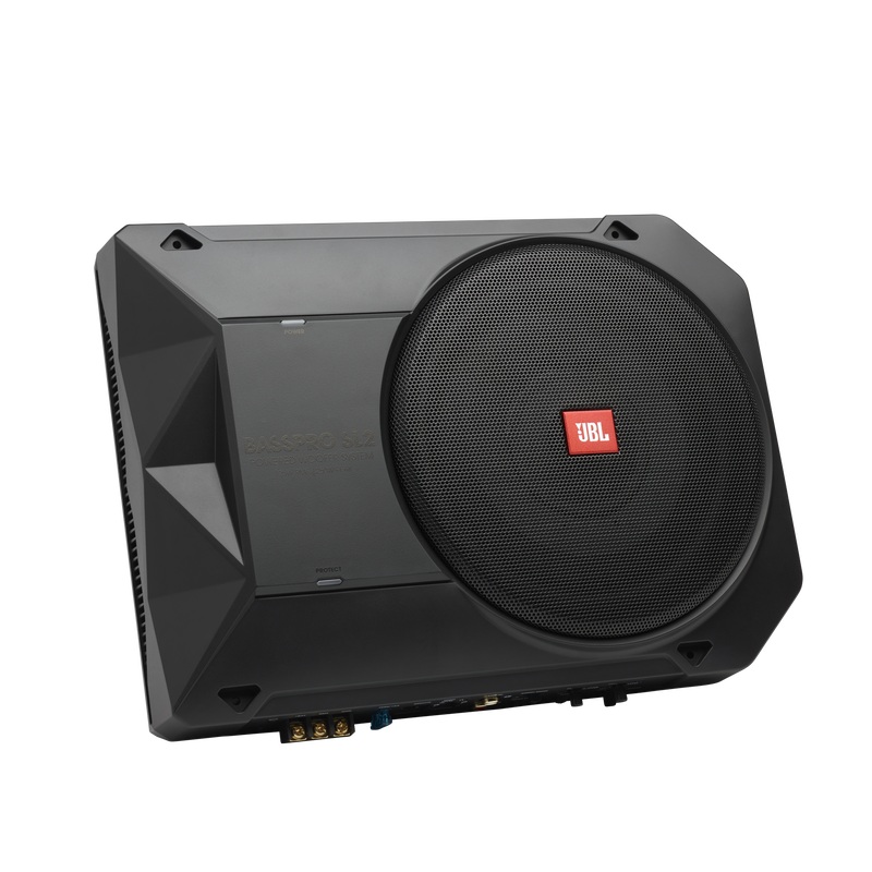 BassPro SL2 - Black - Add high-performance bass with a low-profile woofer enclosure - Self-Powered, 8" (200mm) low-profile under seat subwoofer system - Detailshot 3 image number null