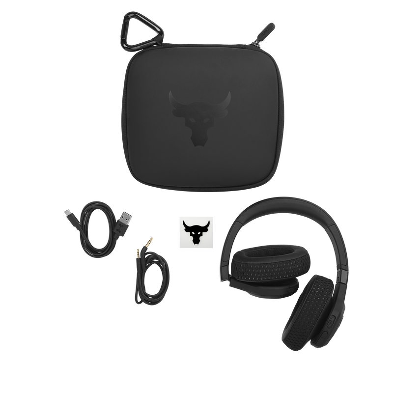 UA Project Rock Over-Ear Training Headphones - Engineered by JBL - Black - Over-Ear ANC Sport Headphones - Detailshot 5 image number null