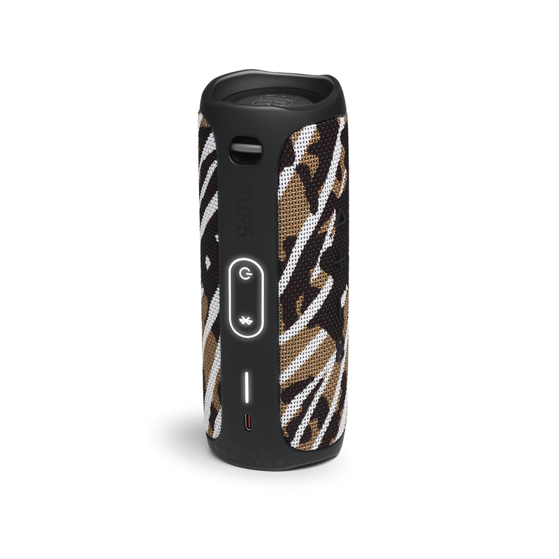 JBL Flip 5 - BlackWhite/Brown Camo - Portable Waterproof Speaker - Back image number null