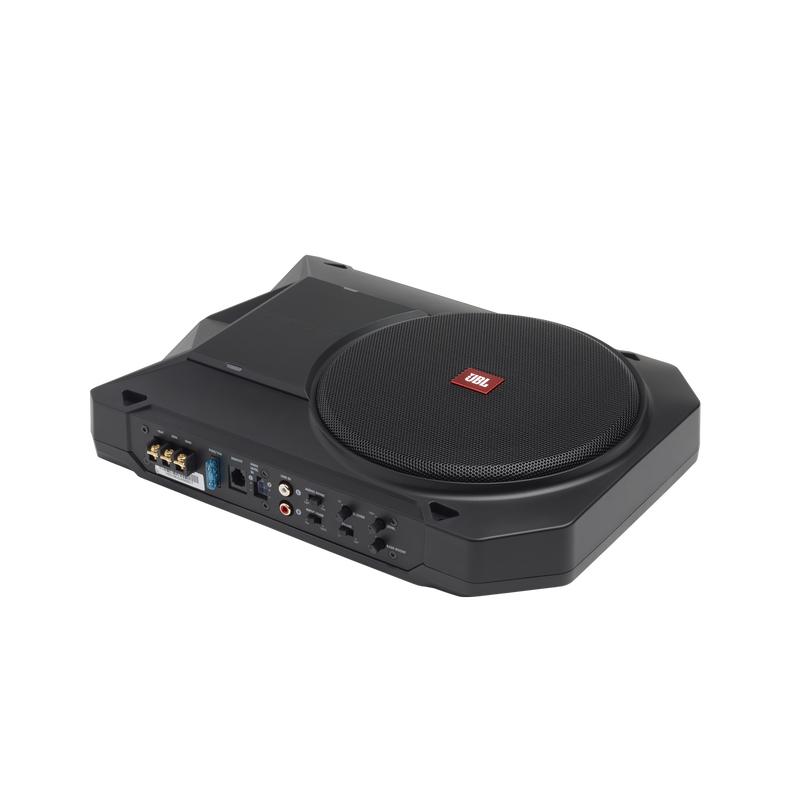 BassPro SL2 - Black - Add high-performance bass with a low-profile woofer enclosure - Self-Powered, 8" (200mm) low-profile under seat subwoofer system - Hero image number null