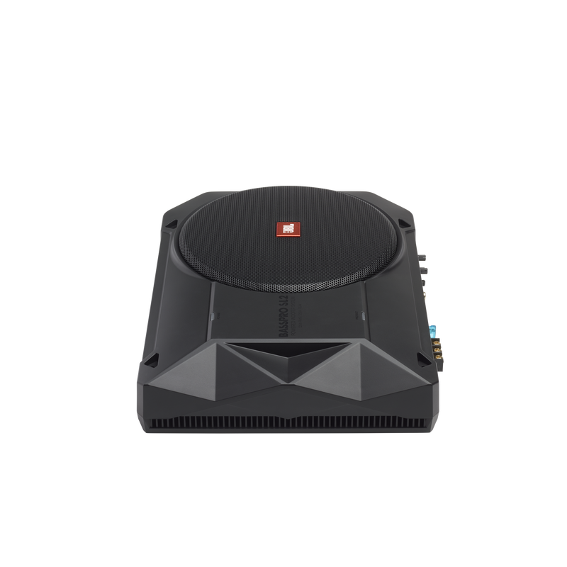 BassPro SL2 - Black - Add high-performance bass with a low-profile woofer enclosure - Self-Powered, 8" (200mm) low-profile under seat subwoofer system - Left image number null