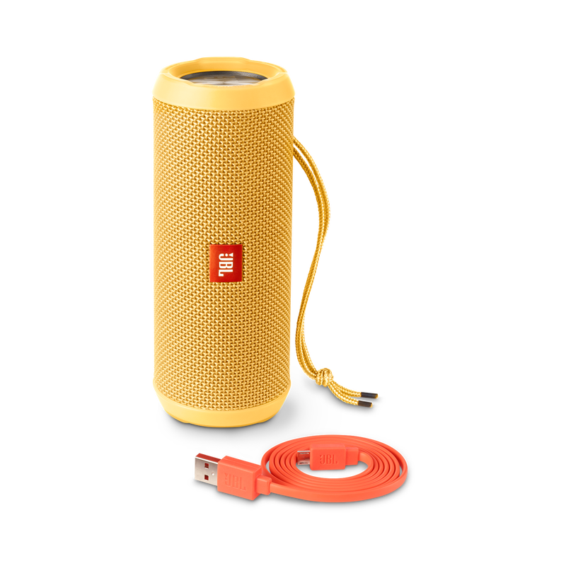 JBL Flip 3 - Yellow - Splashproof portable Bluetooth speaker with powerful sound and speakerphone technology - Detailshot 4 image number null