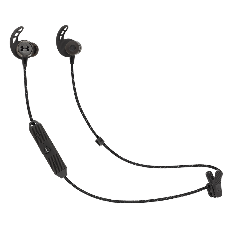 UA Sport Wireless REACT - Black - Secure-fitting wireless sport earphones with JBL technology and sound - Hero image number null