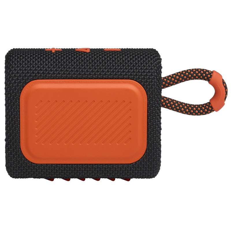 JBL Go 3 - Black / Orange - Portable Waterproof Speaker - Back image number null