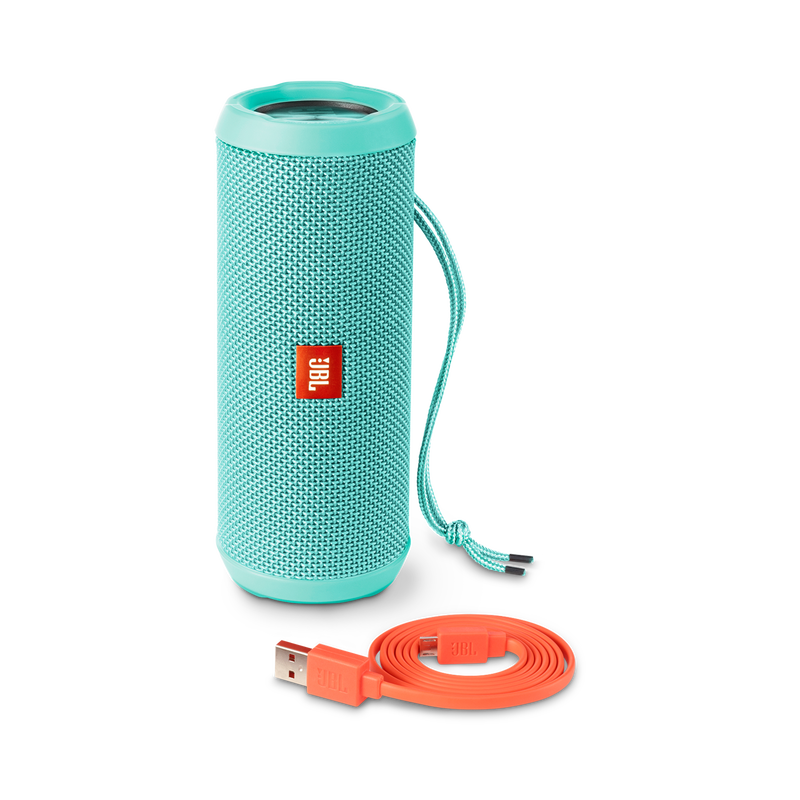 JBL Flip 3 - Teal - Splashproof portable Bluetooth speaker with powerful sound and speakerphone technology - Detailshot 4 image number null
