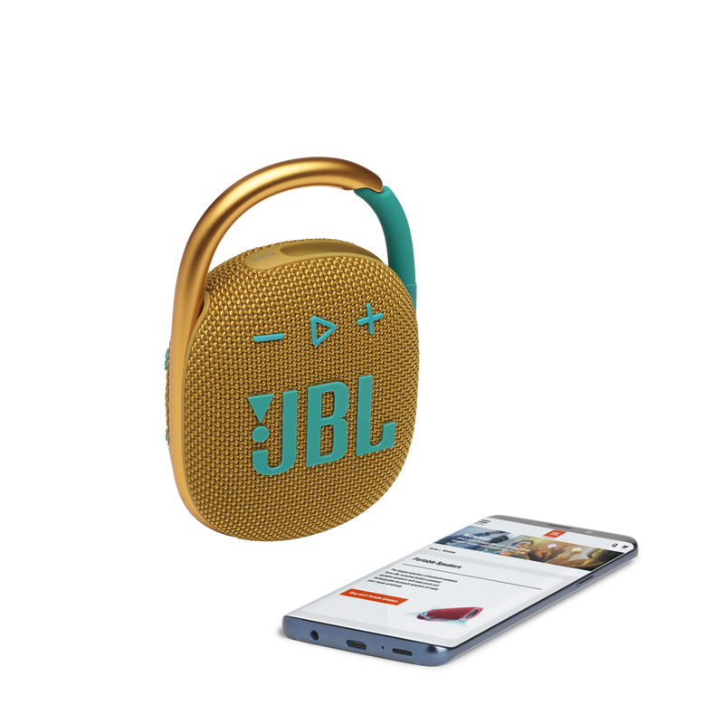 JBL Clip 4 - Yellow - Ultra-portable Waterproof Speaker - Detailshot 1 image number null