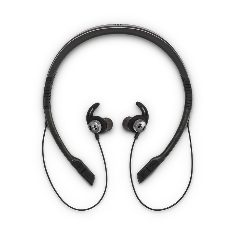 UA Sport Wireless Flex – Engineered by JBL - Grey - Wireless neckband headphones with all-day comfort and secure fit and safety for sport - Detailshot 2 image number null