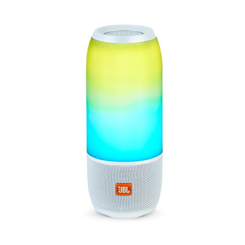 JBL Pulse 3 - White - Waterproof portable Bluetooth speaker with 360° lightshow and sound. - Hero image number null