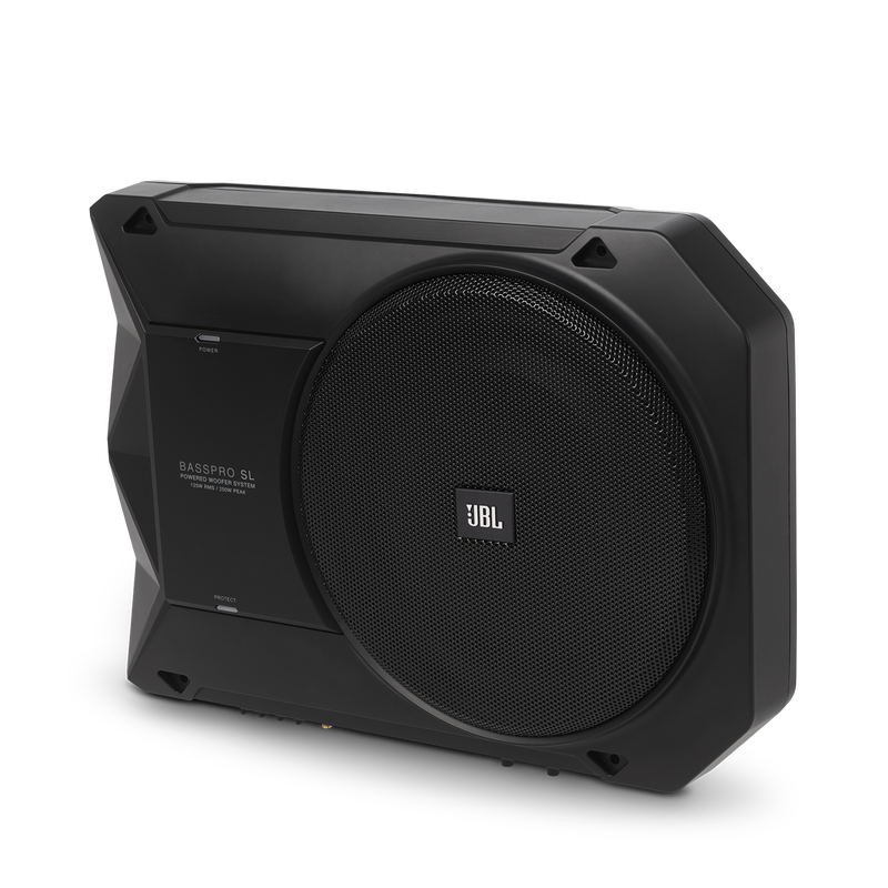 BassPro SL - Black - Powered, 8" (200mm) car audio under seat woofer system - Hero image number null