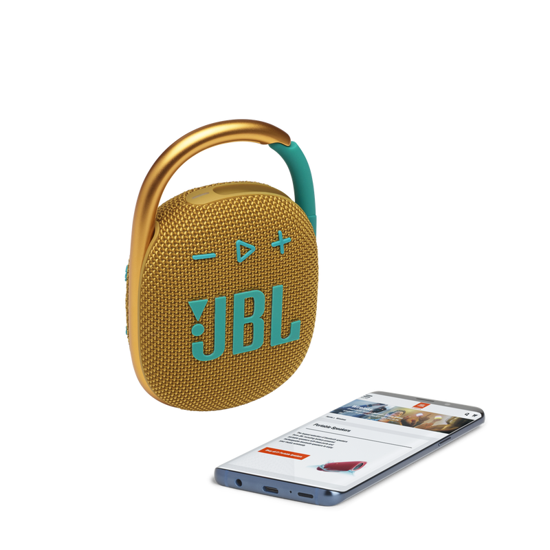 JBL Clip 4 - Yellow - Ultra-portable Waterproof Speaker - Detailshot 1 image number null