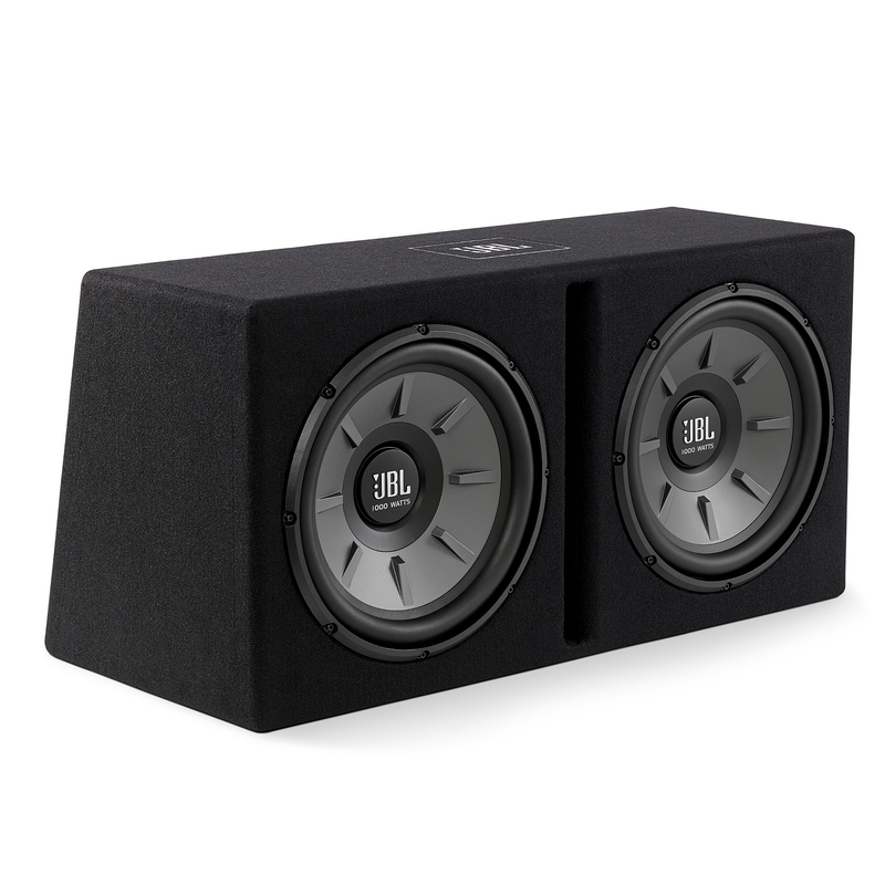 Stage 1220B subwoofer enclosure - Black - Dual 12" Stage subwoofers mounted in a slot-ported enclosure - Hero image number null