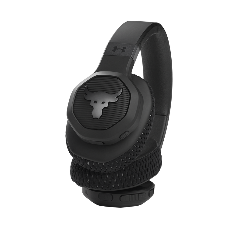 UA Project Rock Over-Ear Training Headphones - Engineered by JBL - Black - Over-Ear ANC Sport Headphones - Detailshot 1 image number null