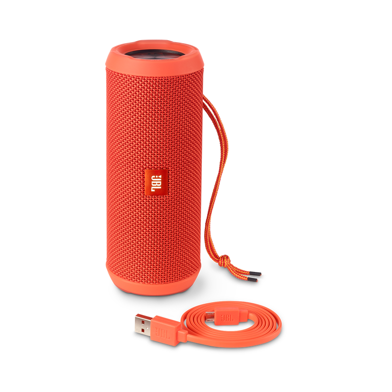 JBL Flip 3 - Orange - Splashproof portable Bluetooth speaker with powerful sound and speakerphone technology - Detailshot 4 image number null