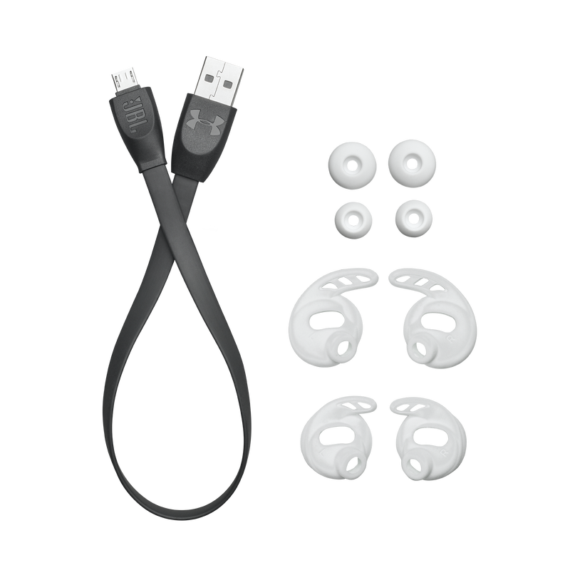 Under Armour True Wireless Flash – Engineered by JBL - White - Truely wireless sport headphones for your every run, with JBL technology and sound. - Detailshot 6 image number null