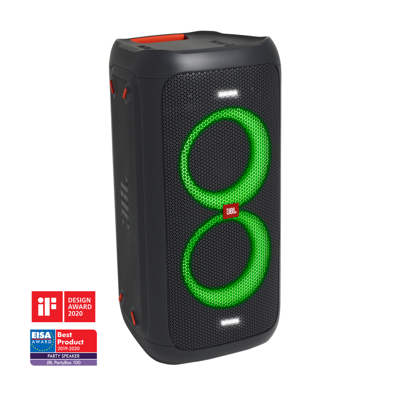 JBL PartyBox 100 - Black - Powerful portable Bluetooth party speaker with dynamic light show - Hero image number null