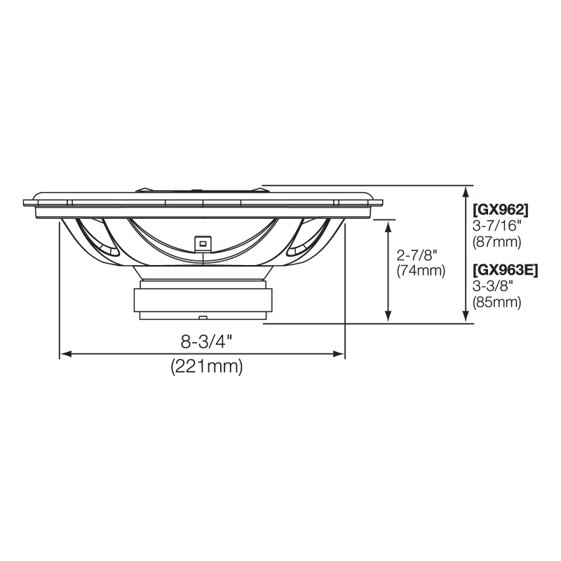 GX963 - Black - 6" x 9" three-way car audio loudspeaker, 210W - Detailshot 2 image number null