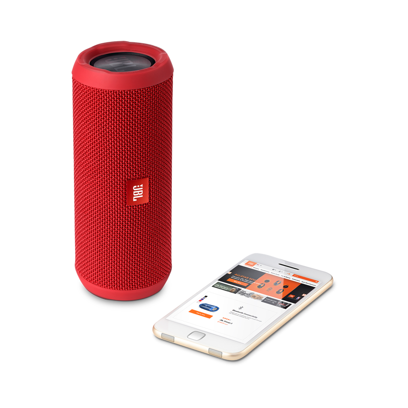 JBL Flip 3 - Red - Splashproof portable Bluetooth speaker with powerful sound and speakerphone technology - Detailshot 1 image number null