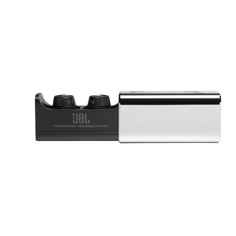UA Project Rock True Wireless X - Engineered by JBL - Black - Waterproof true wireless sport earbuds - Detailshot 7 image number null