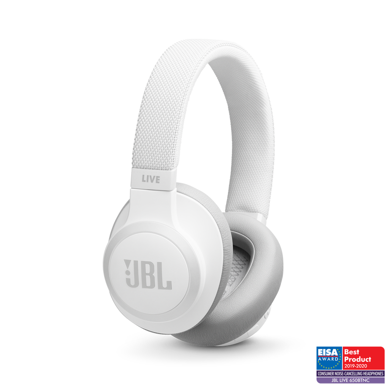 JBL Live 650BTNC - White - Wireless Over-Ear Noise-Cancelling Headphones - Hero image number null