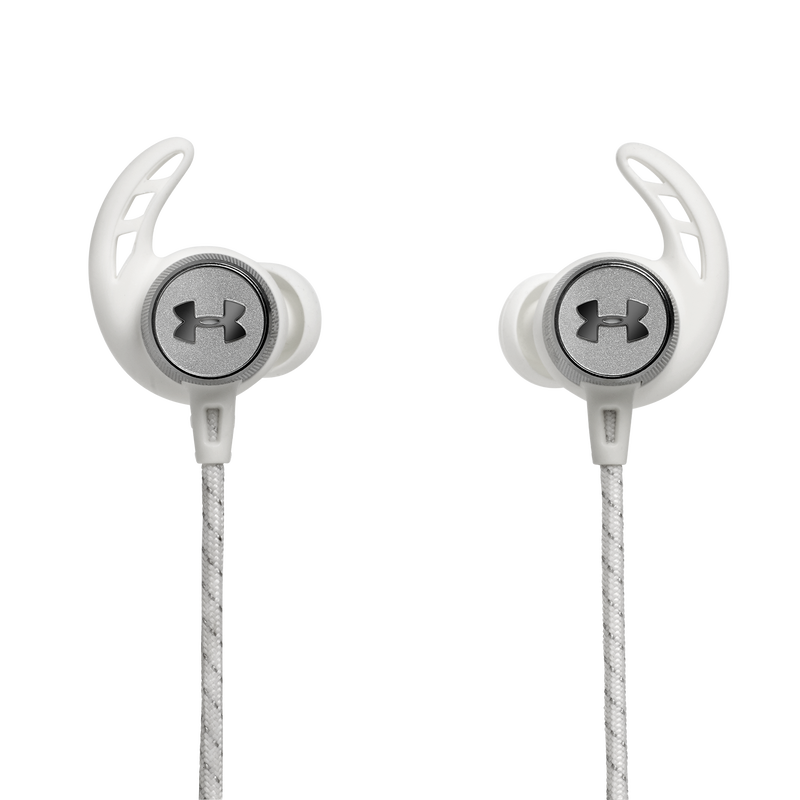 UA Sport Wireless REACT - White - Secure-fitting wireless sport earphones with JBL technology and sound - Back image number null