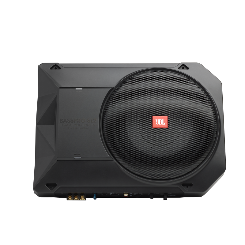 BassPro SL2 - Black - Add high-performance bass with a low-profile woofer enclosure - Self-Powered, 8" (200mm) low-profile  under seat subwoofer system - Detailshot 2 image number null